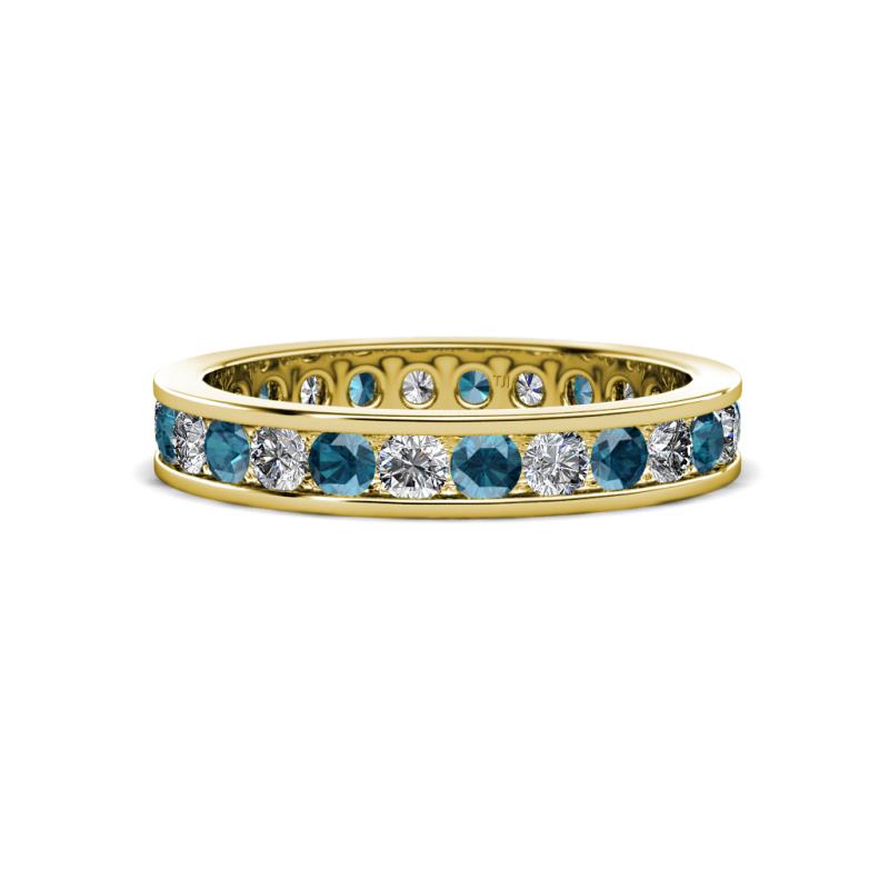 Celina 2.70 mm Round London Blue Topaz and Lab Grown Diamond Eternity Band 
