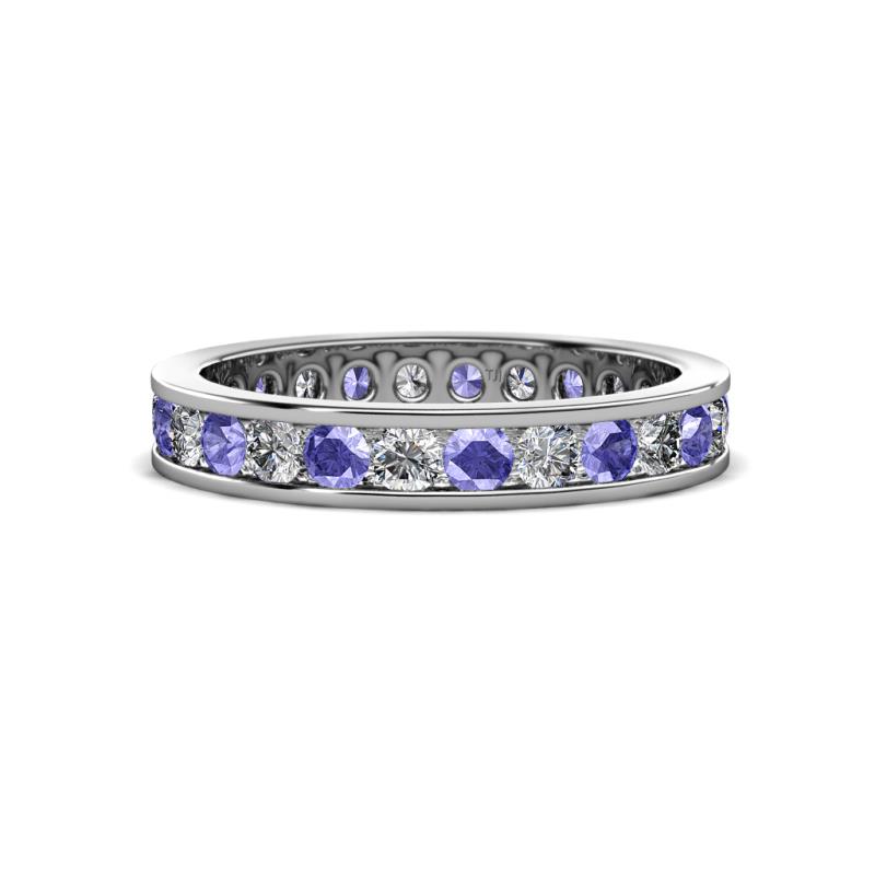 Celina 2.70 mm Round Tanzanite and Lab Grown Diamond Eternity Band 