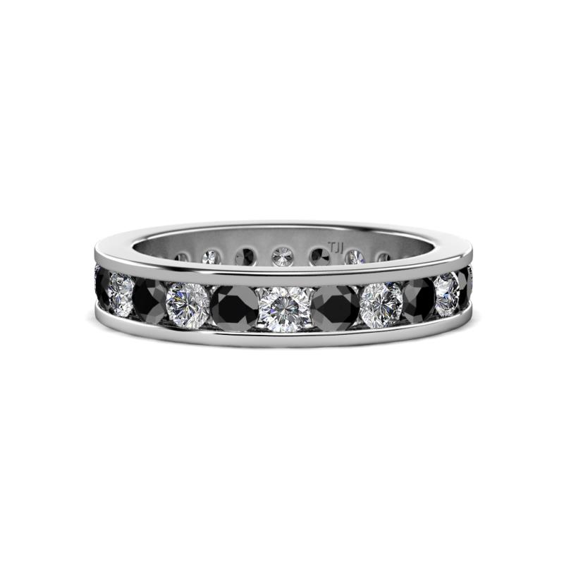 Celina 3.00 mm Round Black Diamond and White Lab Grown Diamond Eternity Band 