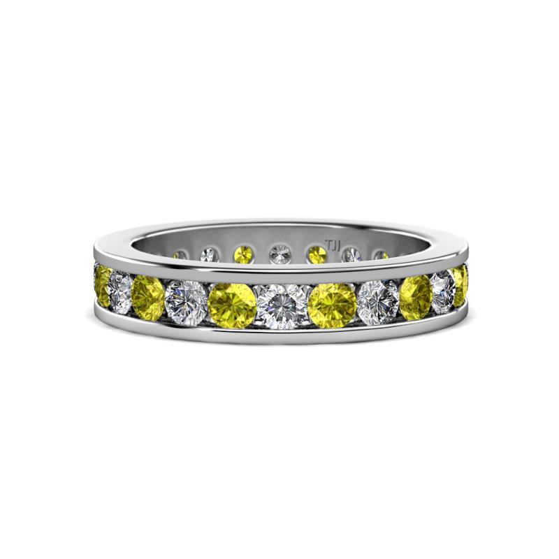 Celina 3.00 mm Round Yellow Diamond and White Lab Grown Diamond Eternity Band 
