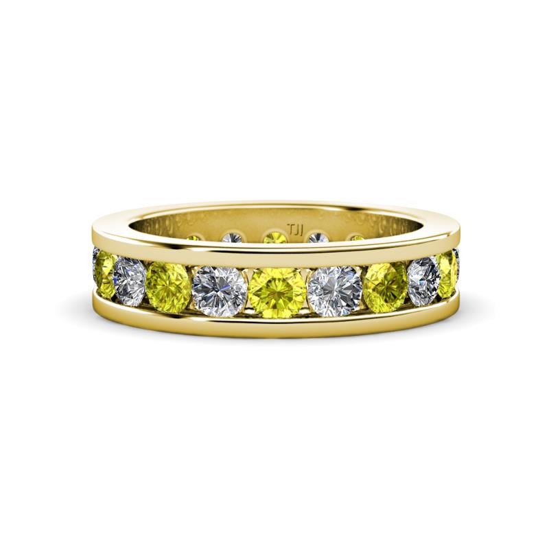 Celina 3.40 mm Round Yellow Diamond and White Lab Grown Diamond Eternity Band 
