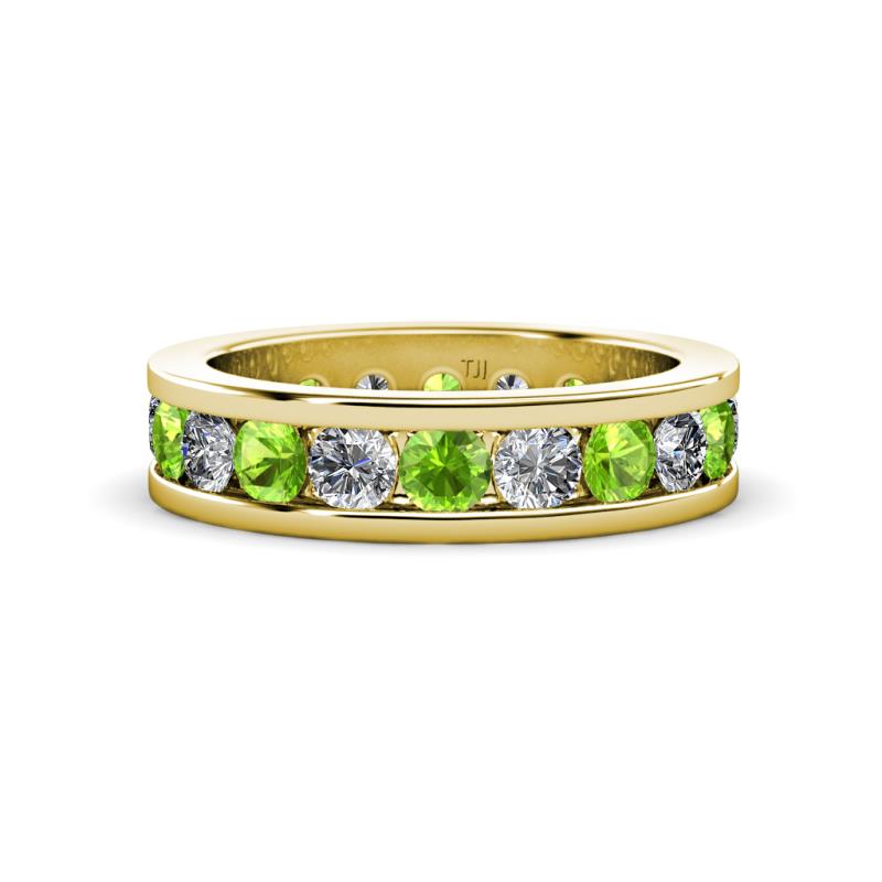Celina 3.40 mm Round Peridot and Lab Grown Diamond Eternity Band 
