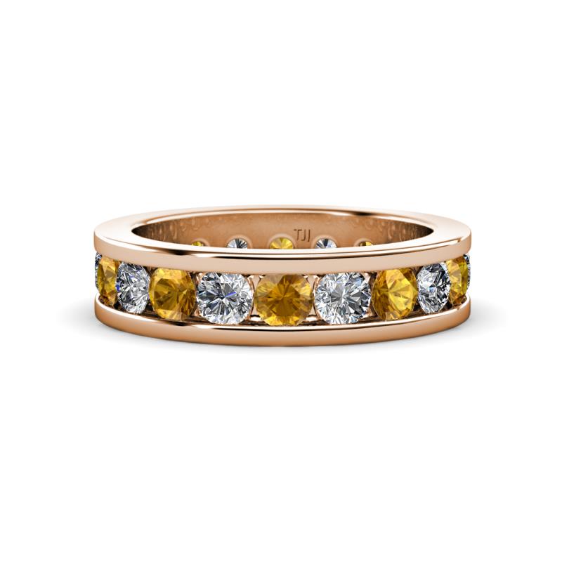 Celina 3.40 mm Round Citrine and Lab Grown Diamond Eternity Band 
