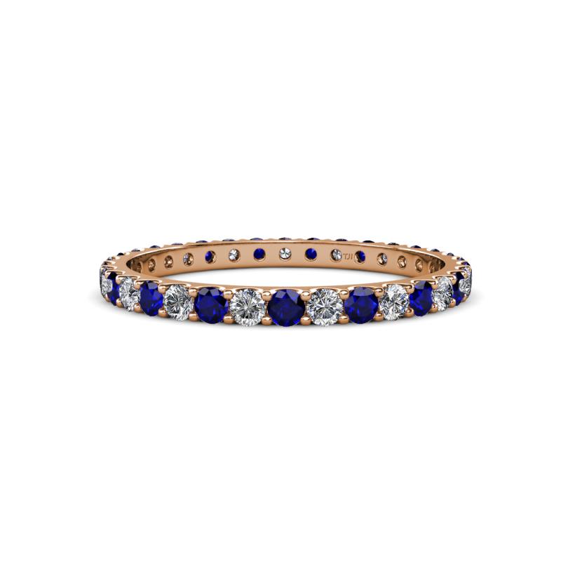 Audrey 2.00 mm Blue Sapphire and Lab Grown Diamond U Prong Eternity Band 