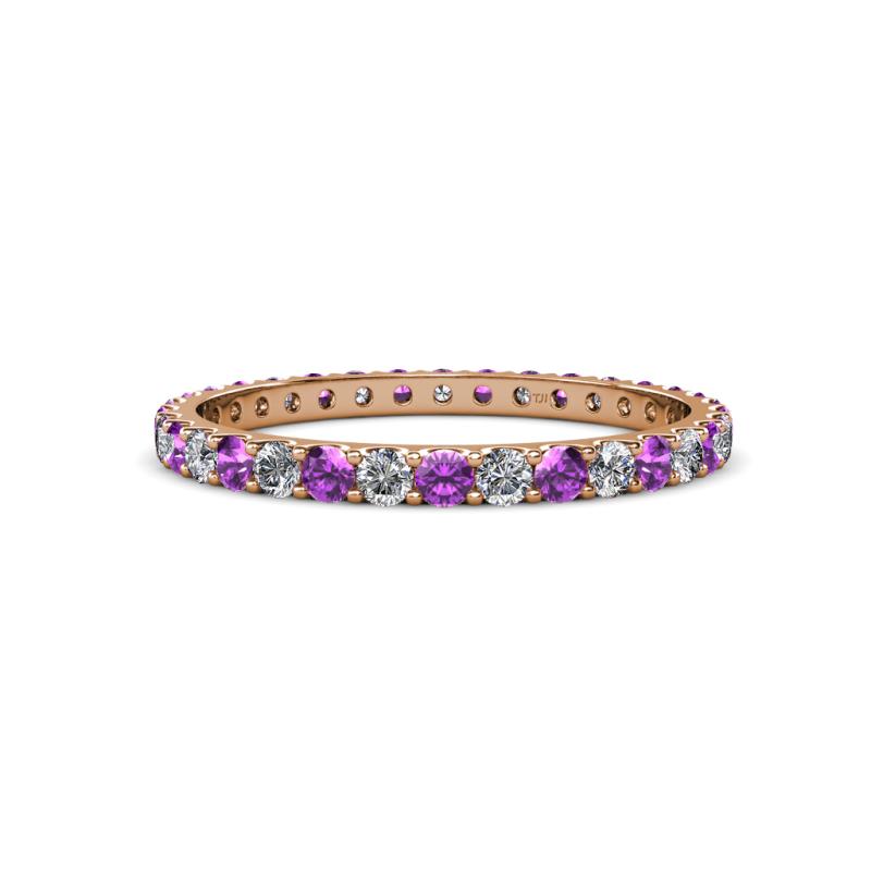 Audrey 2.00 mm Amethyst and Lab Grown Diamond U Prong Eternity Band 