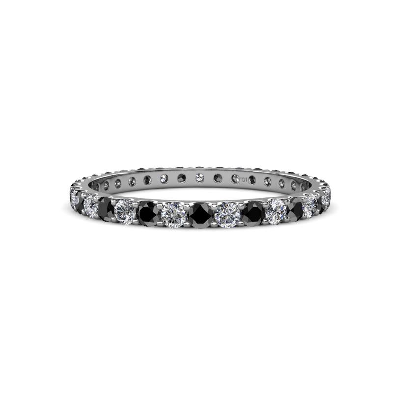 Audrey 2.00 mm Black and White Lab Grown Diamond U Prong Eternity Band 
