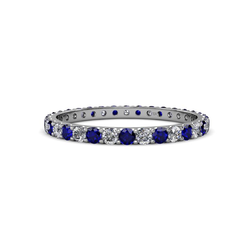 Audrey 2.00 mm Blue Sapphire and Lab Grown Diamond U Prong Eternity Band 