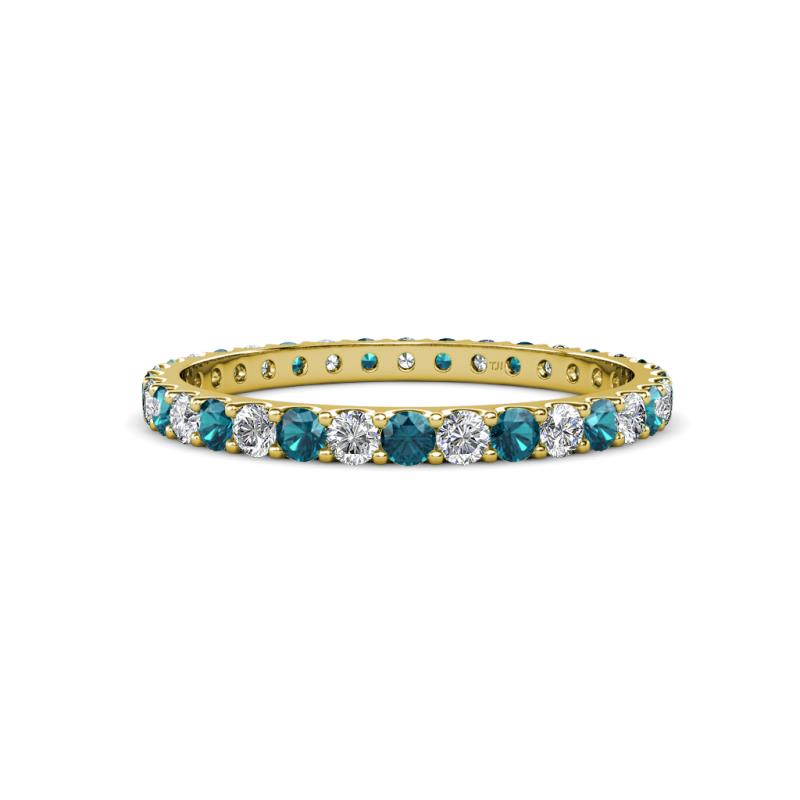 Audrey 2.40 mm London Blue Topaz and Lab Grown Diamond U Prong Eternity Band 