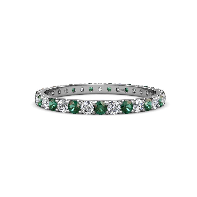Audrey 2.40 mm Lab Created Alexandrite and Lab Grown Diamond U Prong Eternity Band 