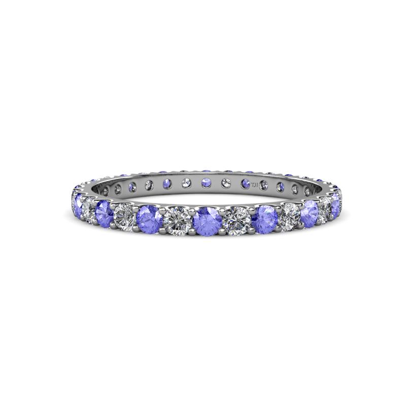 Audrey 2.70 mm Tanzanite and Lab Grown Diamond U Prong Eternity Band 