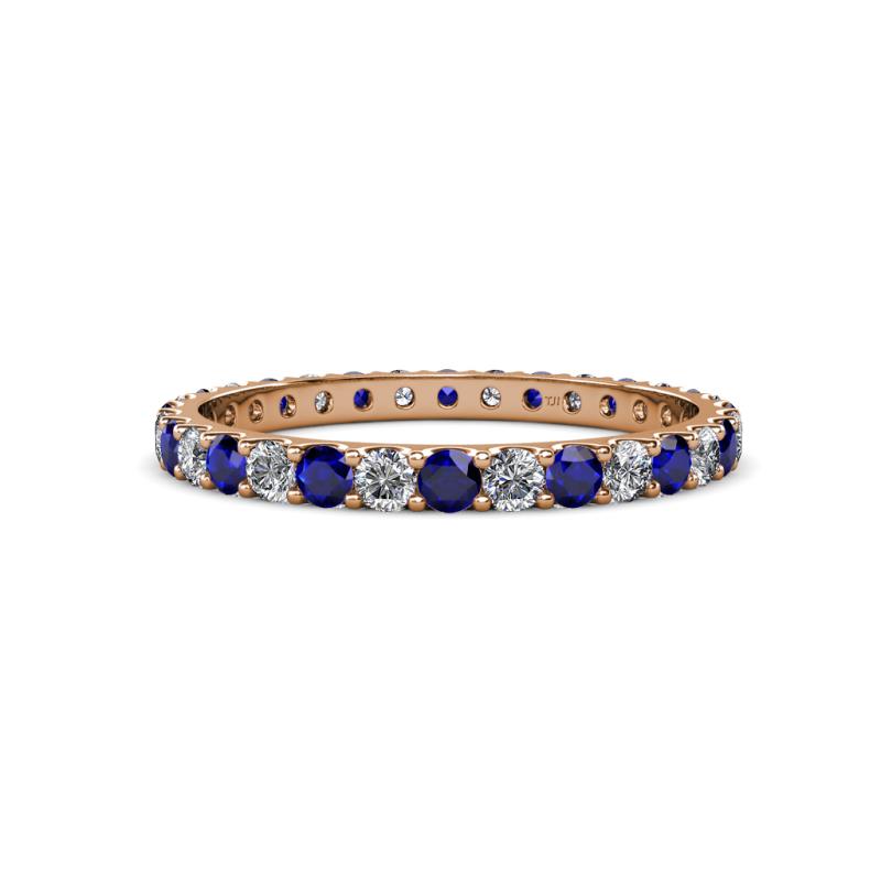 Audrey 2.70 mm Blue Sapphire and Lab Grown Diamond U Prong Eternity Band 