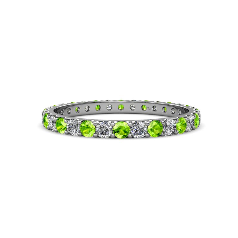 Audrey 2.70 mm Peridot and Lab Grown Diamond U Prong Eternity Band 