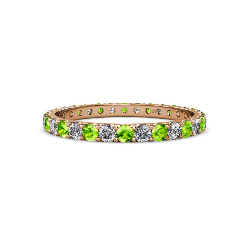 Audrey 2.70 mm Peridot and Lab Grown Diamond U Prong Eternity Band 