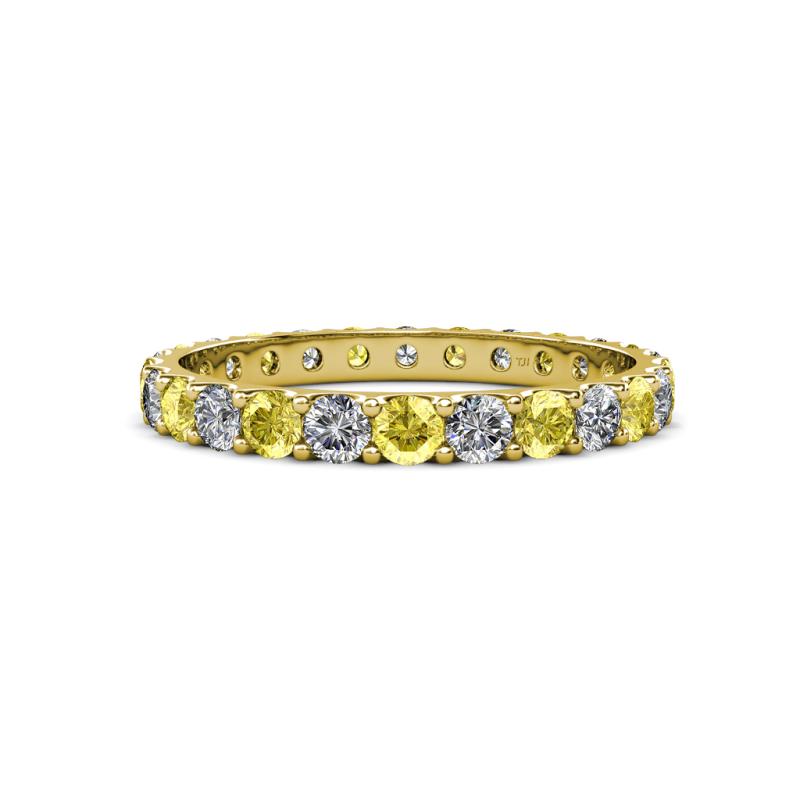 Audrey 3.00 mm Yellow Sapphire and Lab Grown Diamond U Prong Eternity Band 