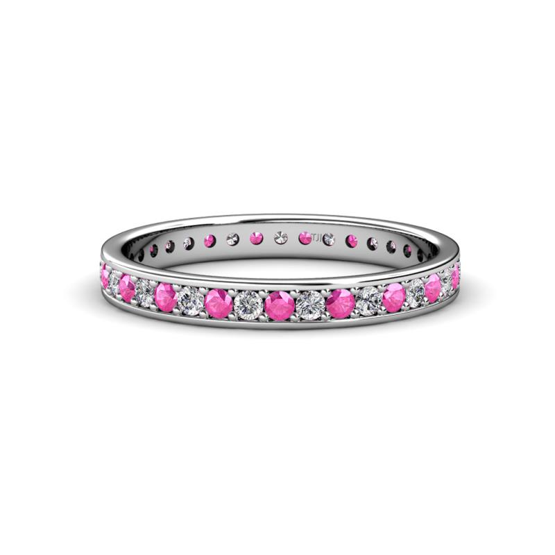 Livia 1.70 mm Pink Sapphire and Lab Grown Diamond Eternity Band 