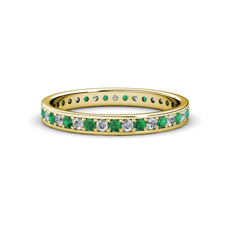 Livia 1.70 mm Emerald and Lab Grown Diamond Eternity Band 