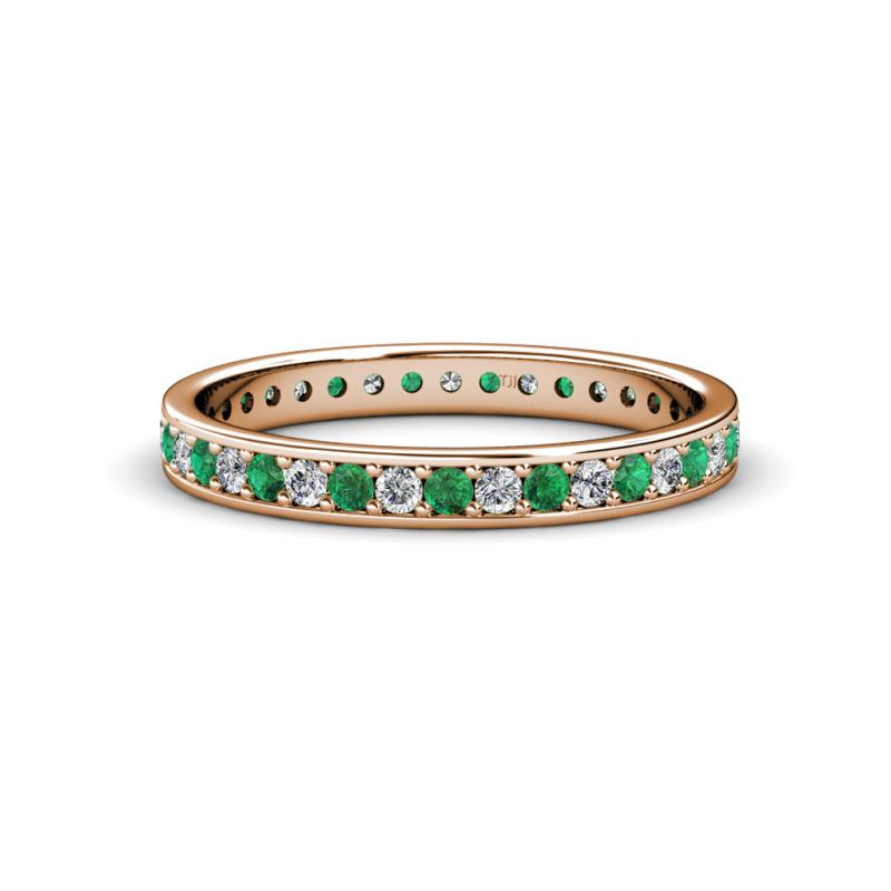 Livia 1.70 mm Emerald and Lab Grown Diamond Eternity Band 