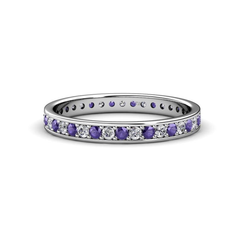 Livia 1.70 mm Iolite and Lab Grown Diamond Eternity Band 