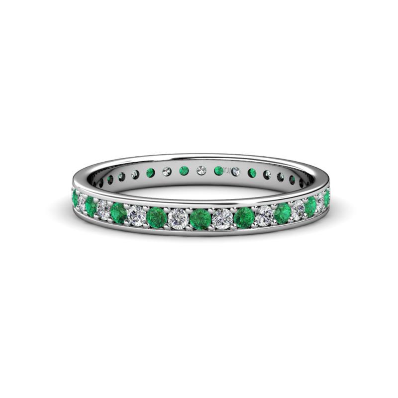 Livia 1.70 mm Emerald and Lab Grown Diamond Eternity Band 