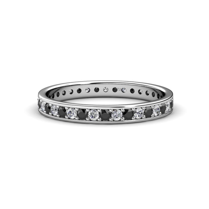 Livia 1.70 mm Black and White Lab Grown Diamond Eternity Band 