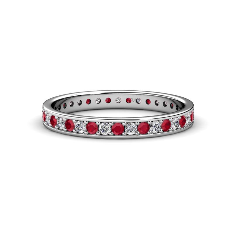 Livia 1.70 mm Ruby and Lab Grown Diamond Eternity Band 