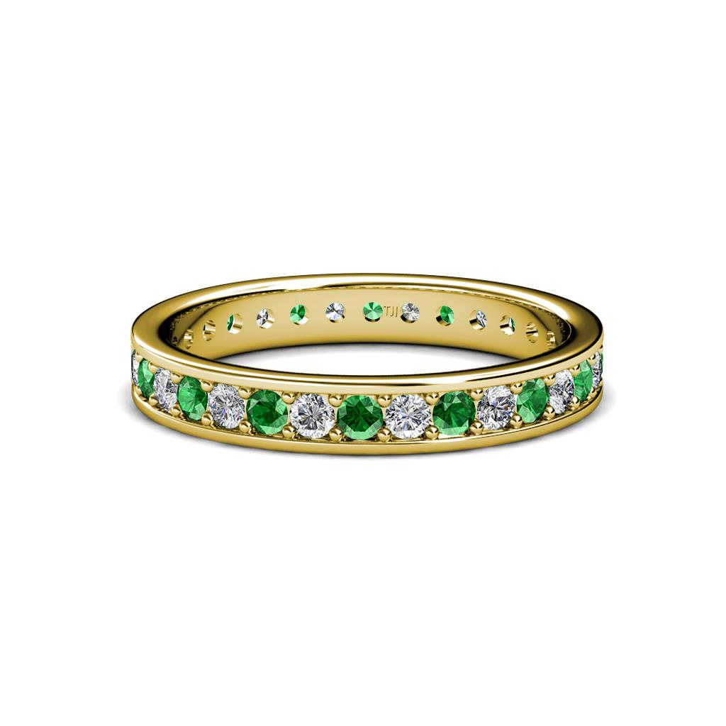 Livia 2.00 mm Green Garnet and Lab Grown Diamond Eternity Band 
