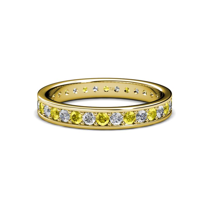 Livia 2.00 mm Yellow and White Lab Grown Diamond Eternity Band 