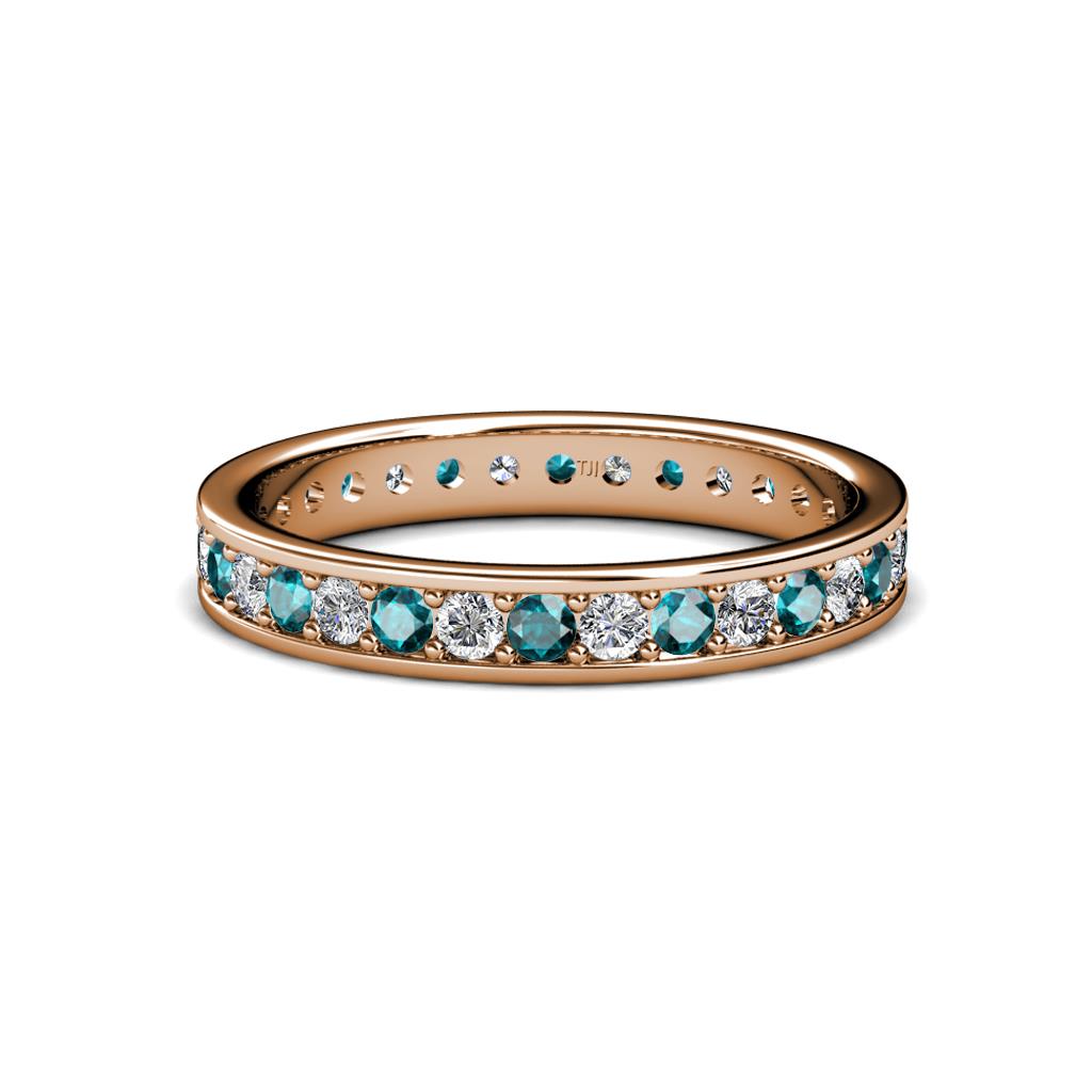 Livia 2.00 mm London Blue Topaz and Lab Grown Diamond Eternity Band 