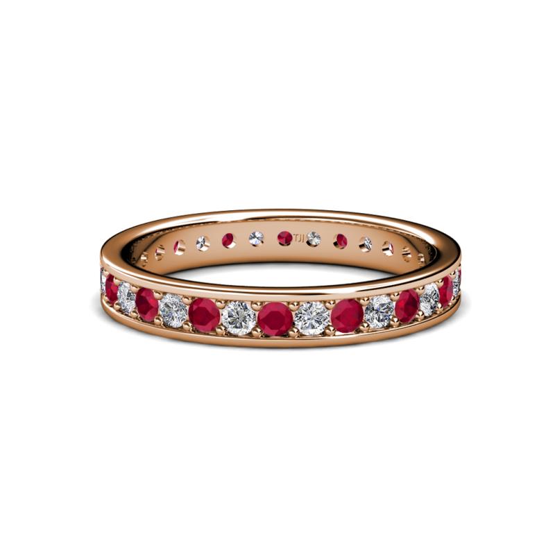 Livia 2.00 mm Ruby and Lab Grown Diamond Eternity Band 