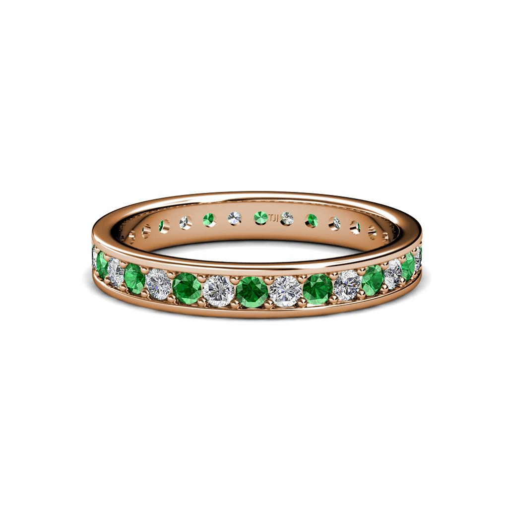 Livia 2.00 mm Green Garnet and Lab Grown Diamond Eternity Band 