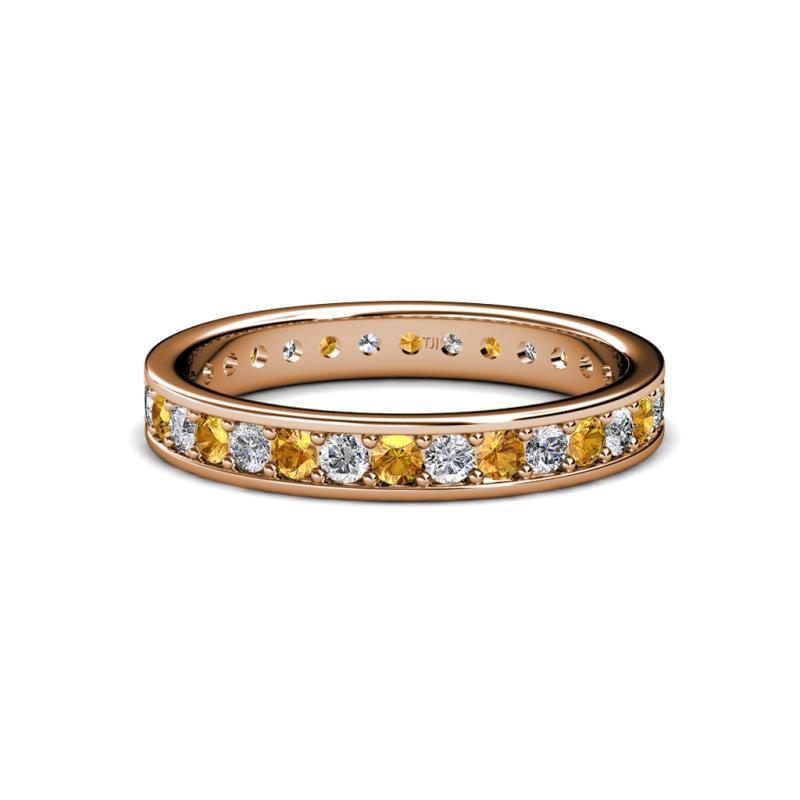 Livia 2.00 mm Citrine and Lab Grown Diamond Eternity Band 