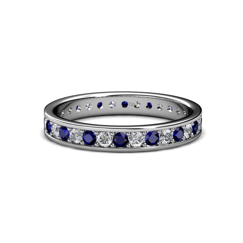 Livia 2.00 mm Blue Sapphire and Lab Grown Diamond Eternity Band 
