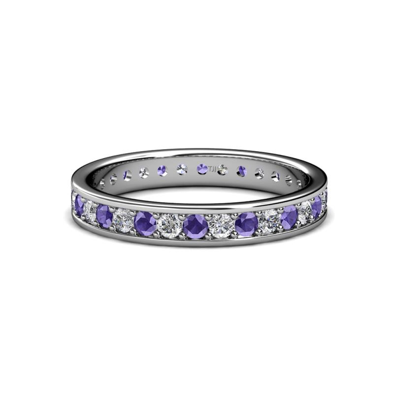 Livia 2.00 mm Iolite and Lab Grown Diamond Eternity Band 