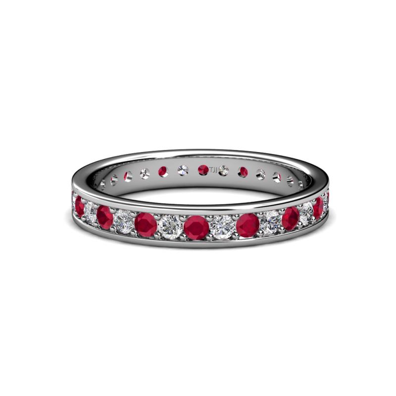 Livia 2.00 mm Ruby and Lab Grown Diamond Eternity Band 