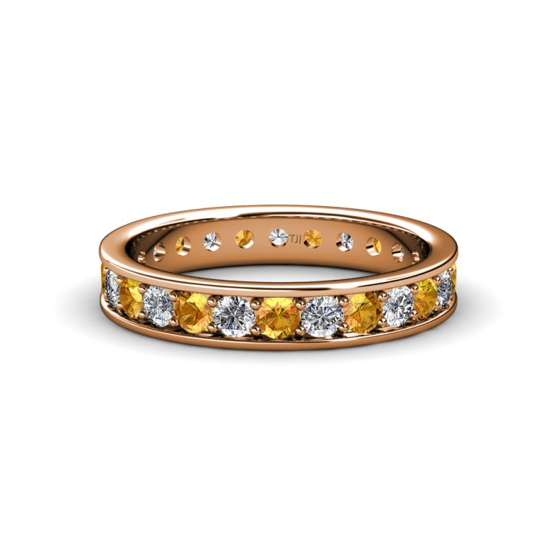 Livia 2.40 mm Citrine and Lab Grown Diamond Eternity Band 