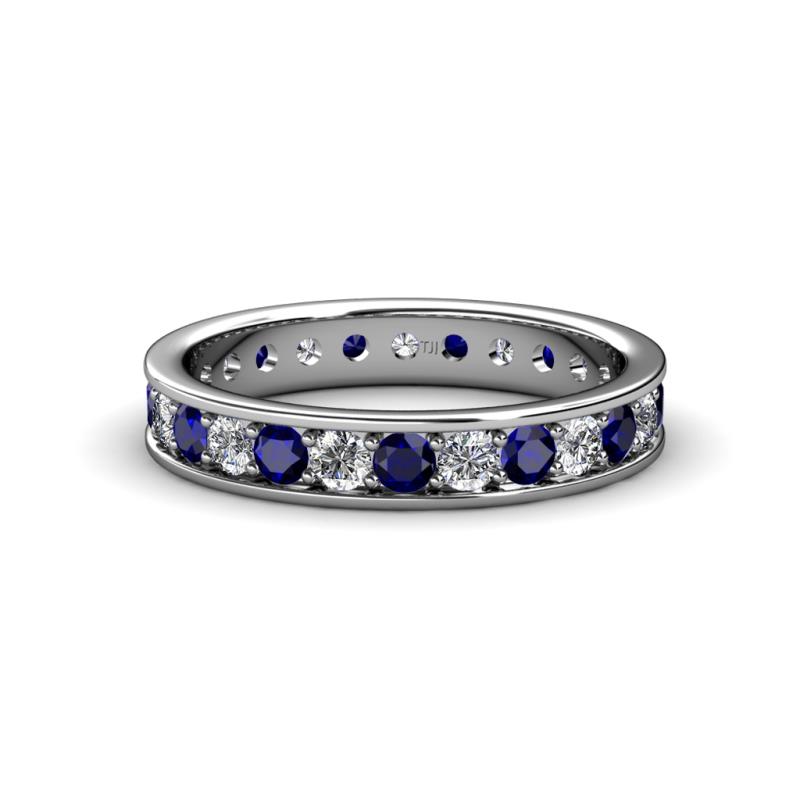 Livia 2.40 mm Blue Sapphire and Lab Grown Diamond Eternity Band 
