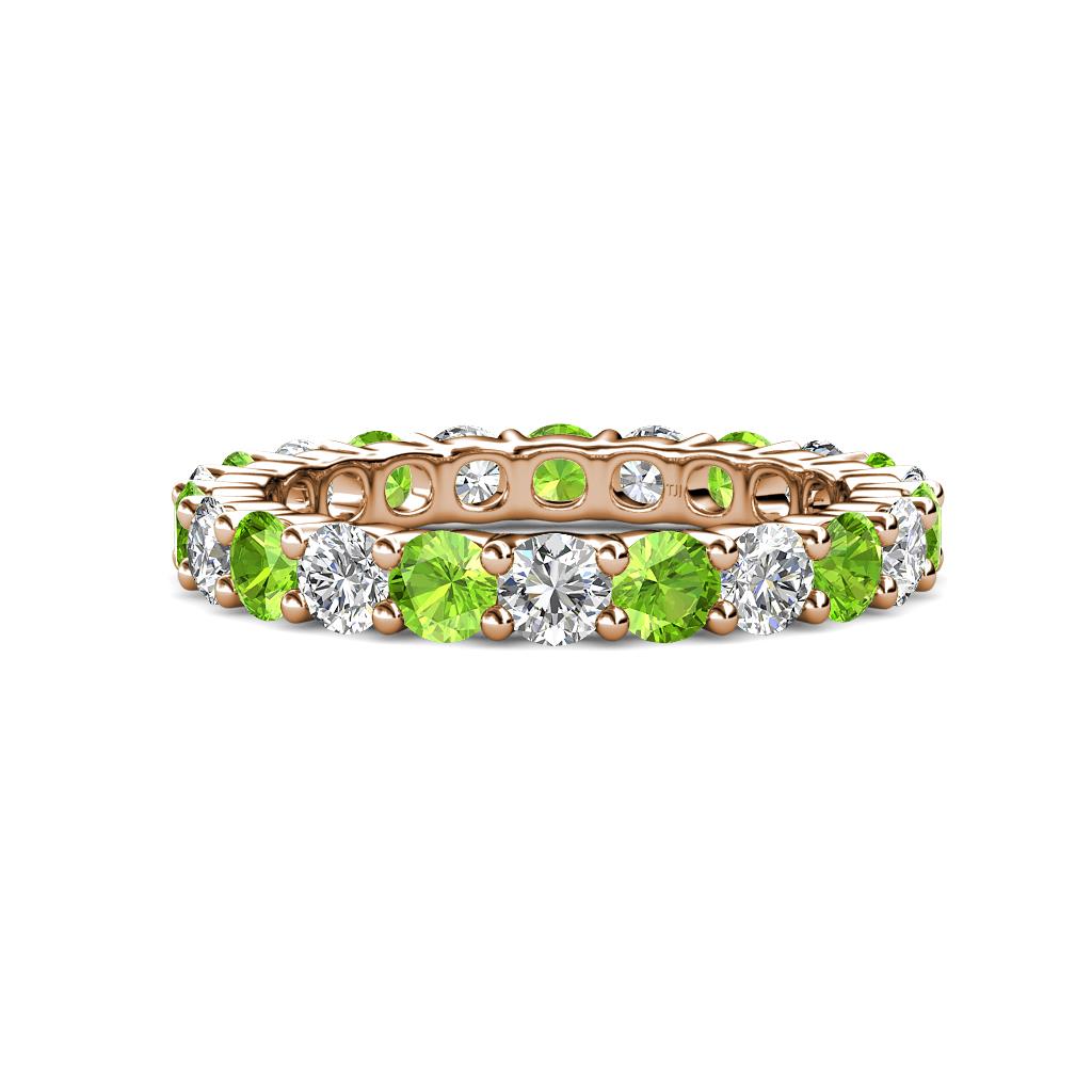 Joyce 4.00 mm Peridot and Diamond Eternity Band 