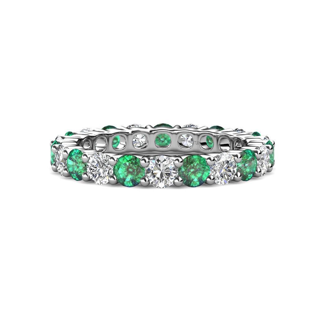 Joyce 4.00 mm Emerald and Diamond Eternity Band 