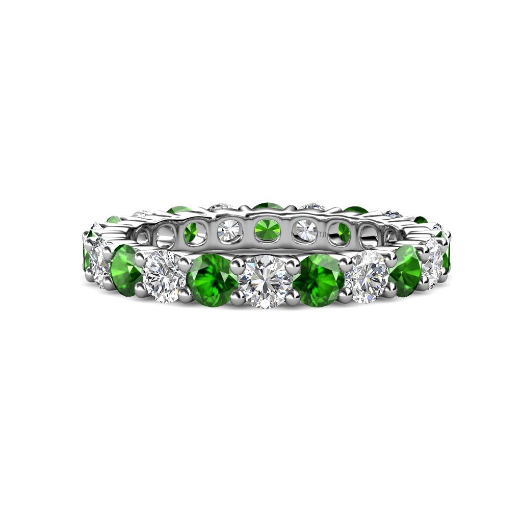 Joyce 4.00 mm Green Garnet and Diamond Eternity Band 