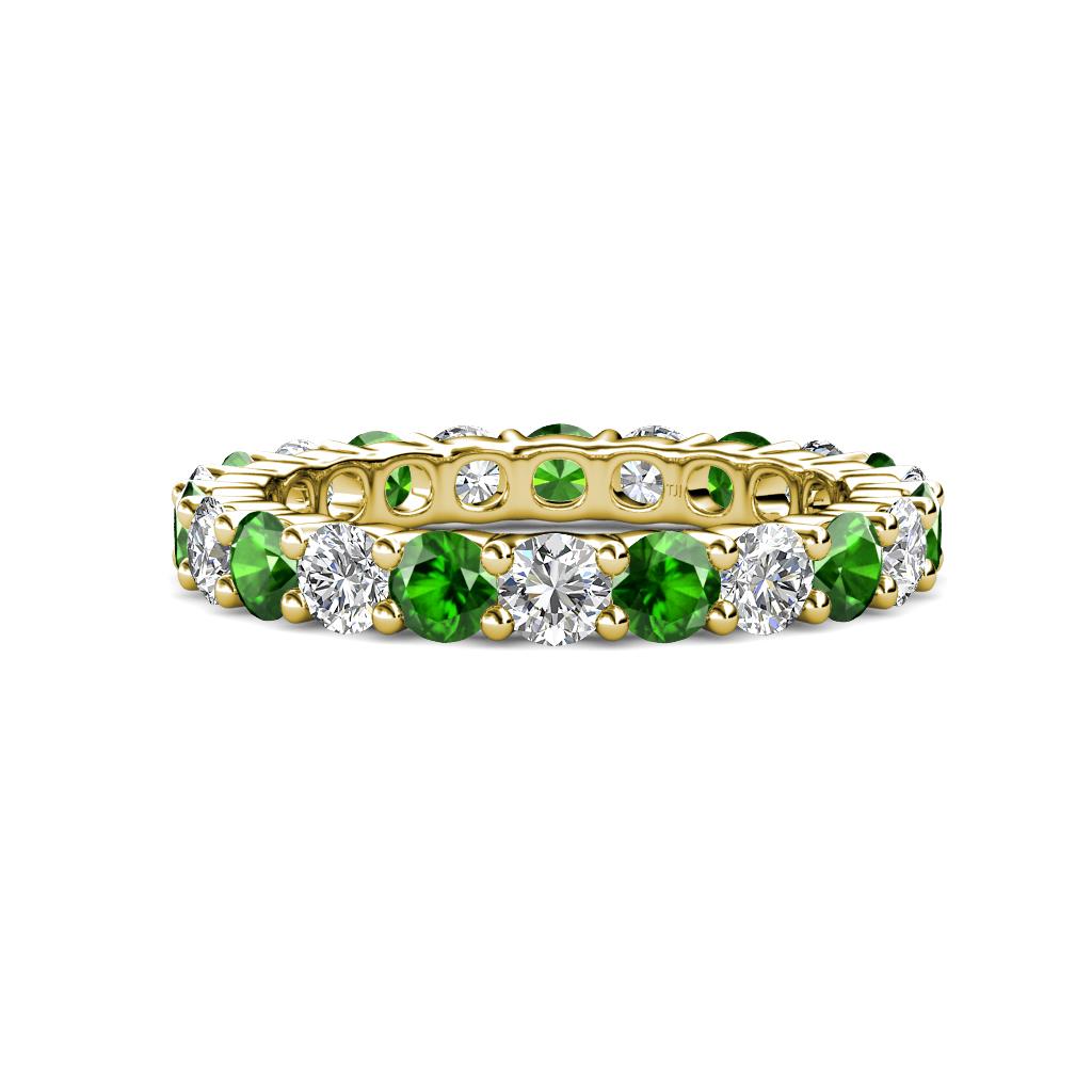 Joyce 4.00 mm Green Garnet and Diamond Eternity Band 