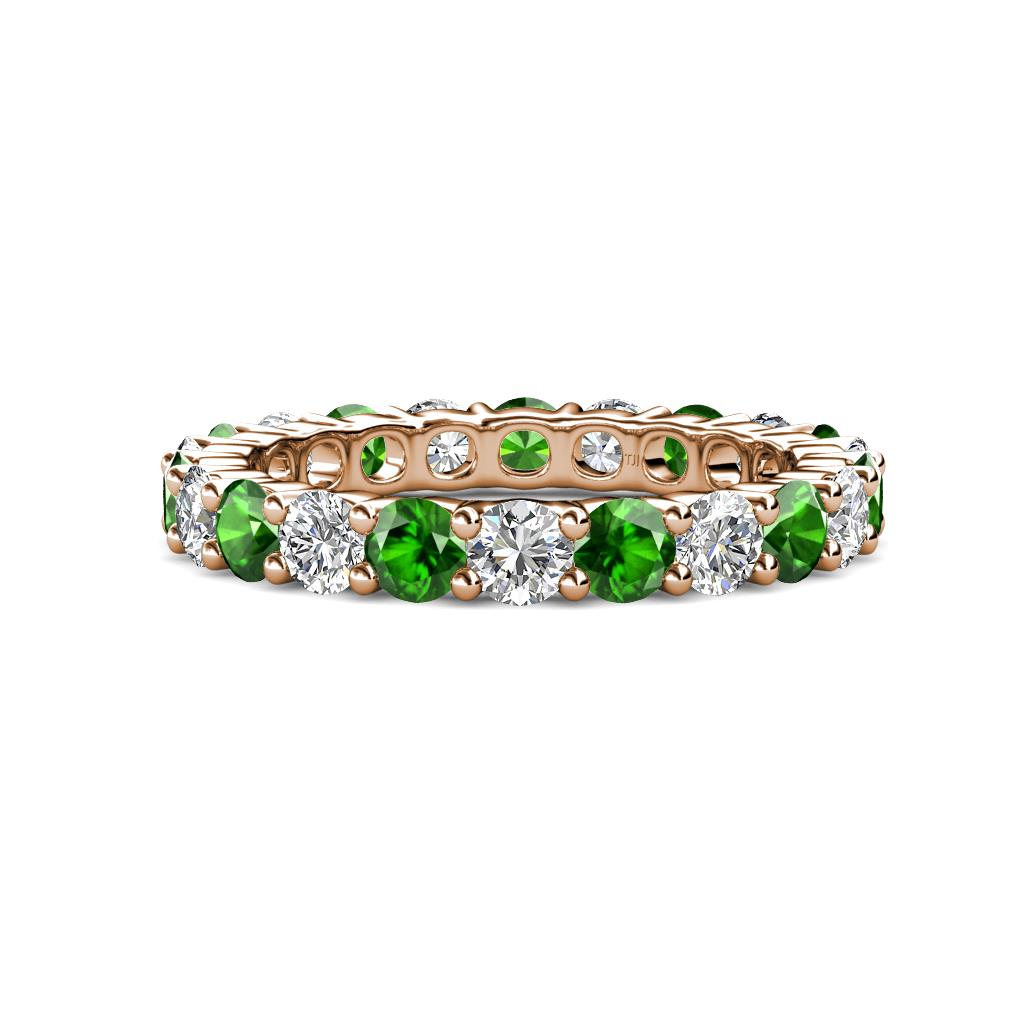 Joyce 4.00 mm Green Garnet and Diamond Eternity Band 