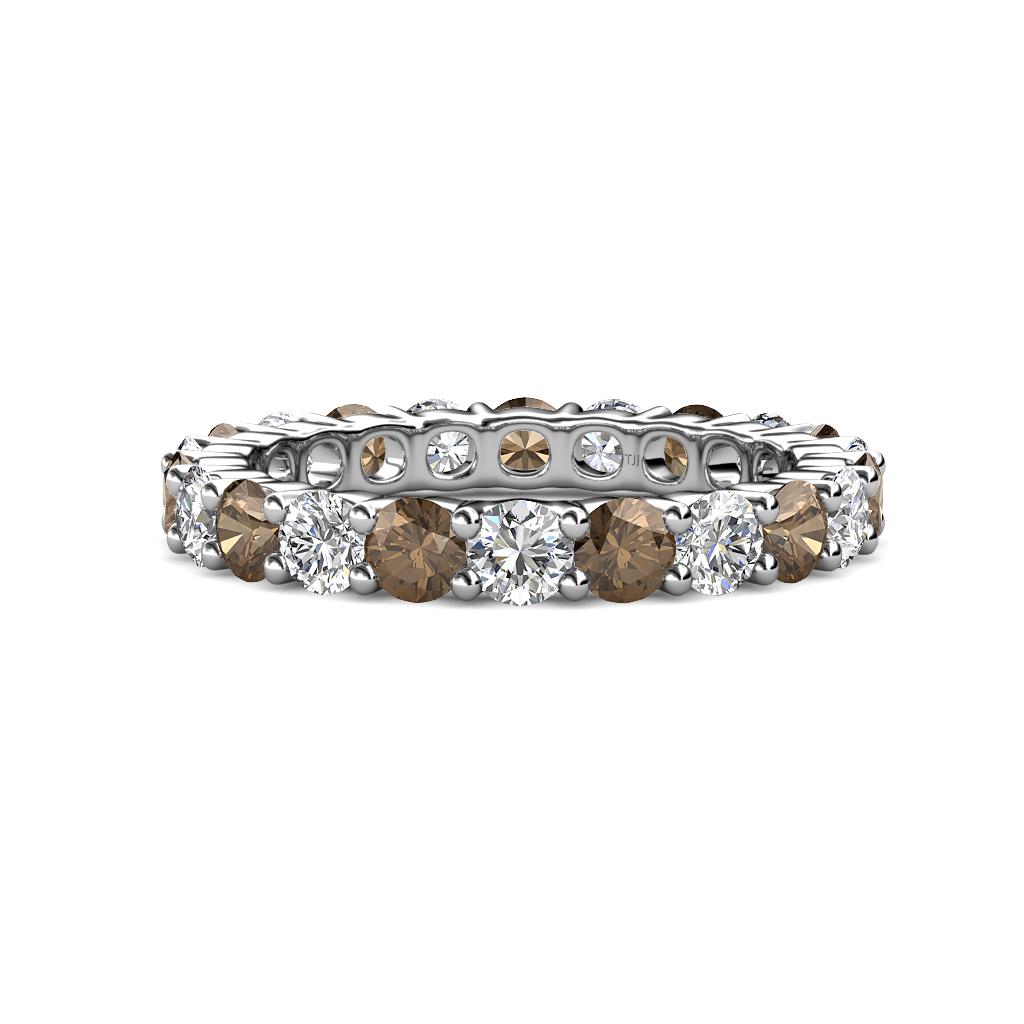 Joyce 4.00 mm Smoky Quartz and Diamond Eternity Band 