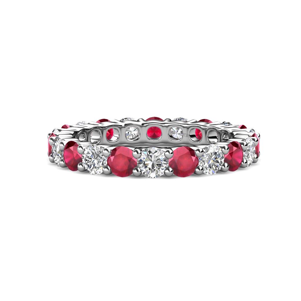 Joyce 4.00 mm Ruby and Diamond Eternity Band 