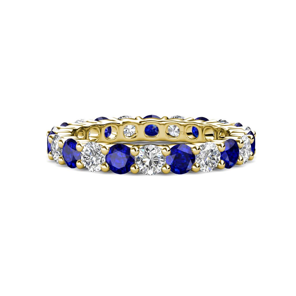 Joyce 4.00 mm Blue Sapphire and Diamond Eternity Band 
