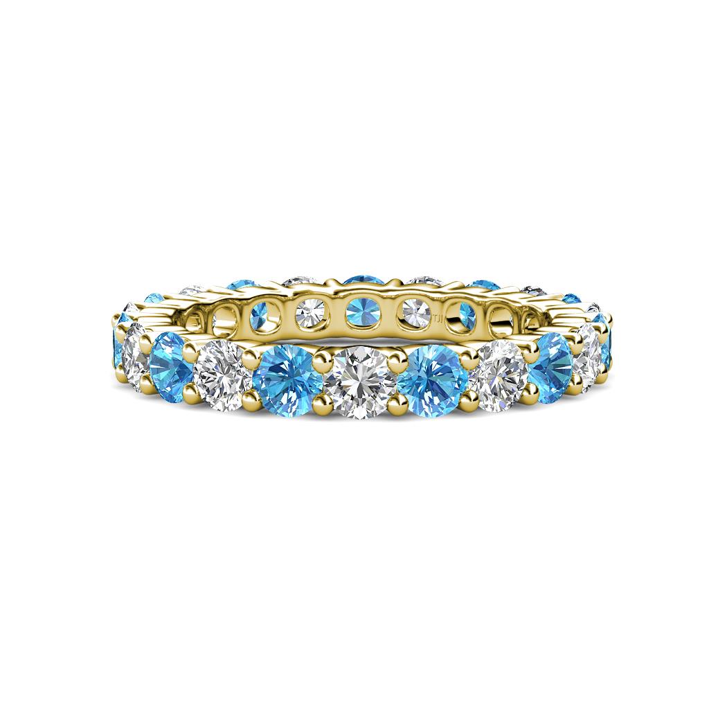 Joyce 4.00 mm Blue Topaz and Diamond Eternity Band 
