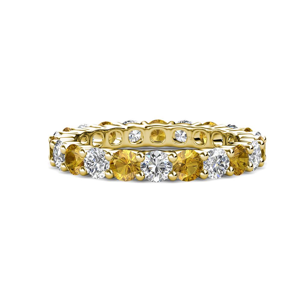 Joyce 4.00 mm Citrine and Diamond Eternity Band 