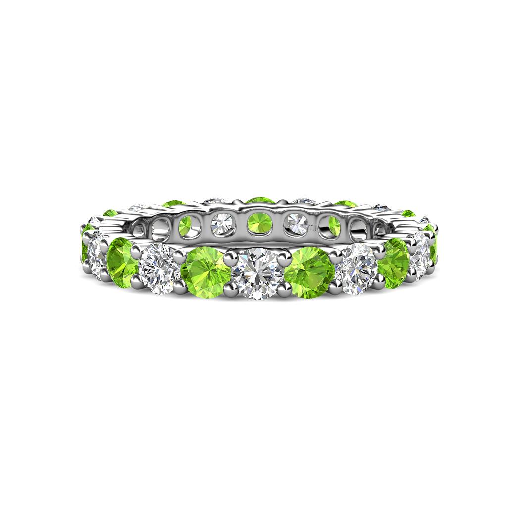 Joyce 4.00 mm Peridot and Diamond Eternity Band 