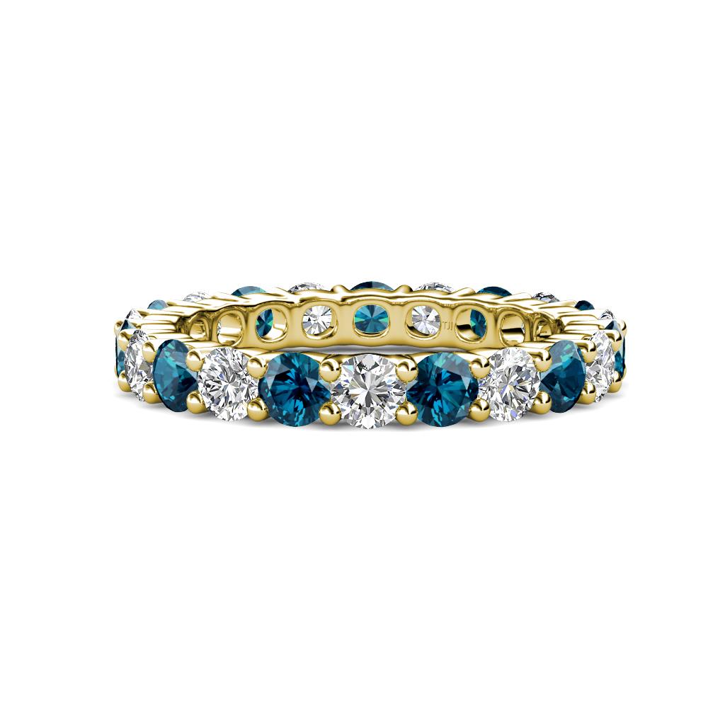 Joyce 4.00 mm Blue and White Diamond Eternity Band 