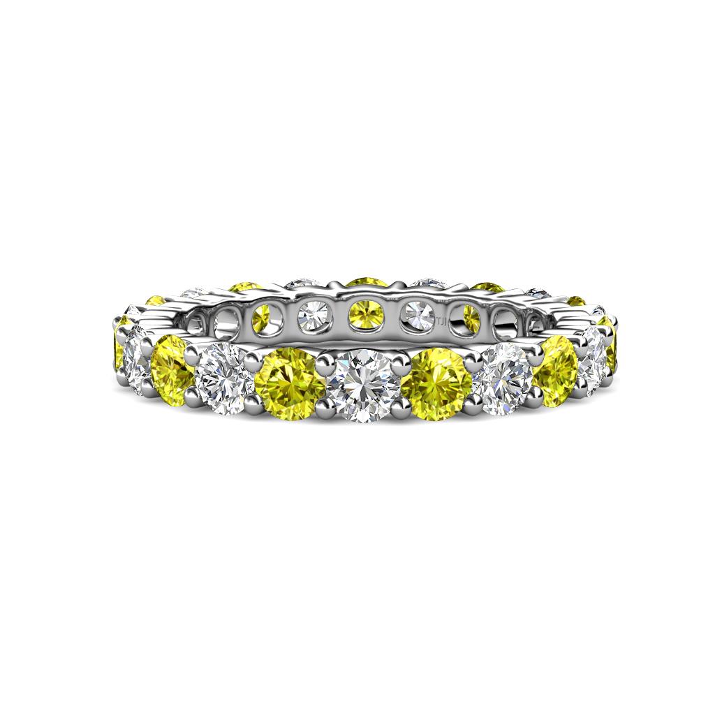 Joyce 4.00 mm Yellow and White Diamond Eternity Band 