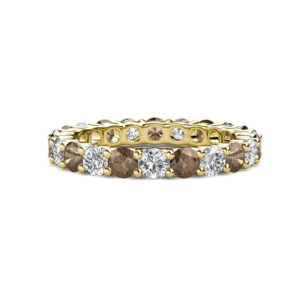 Joyce 4.00 mm Smoky Quartz and Diamond Eternity Band 